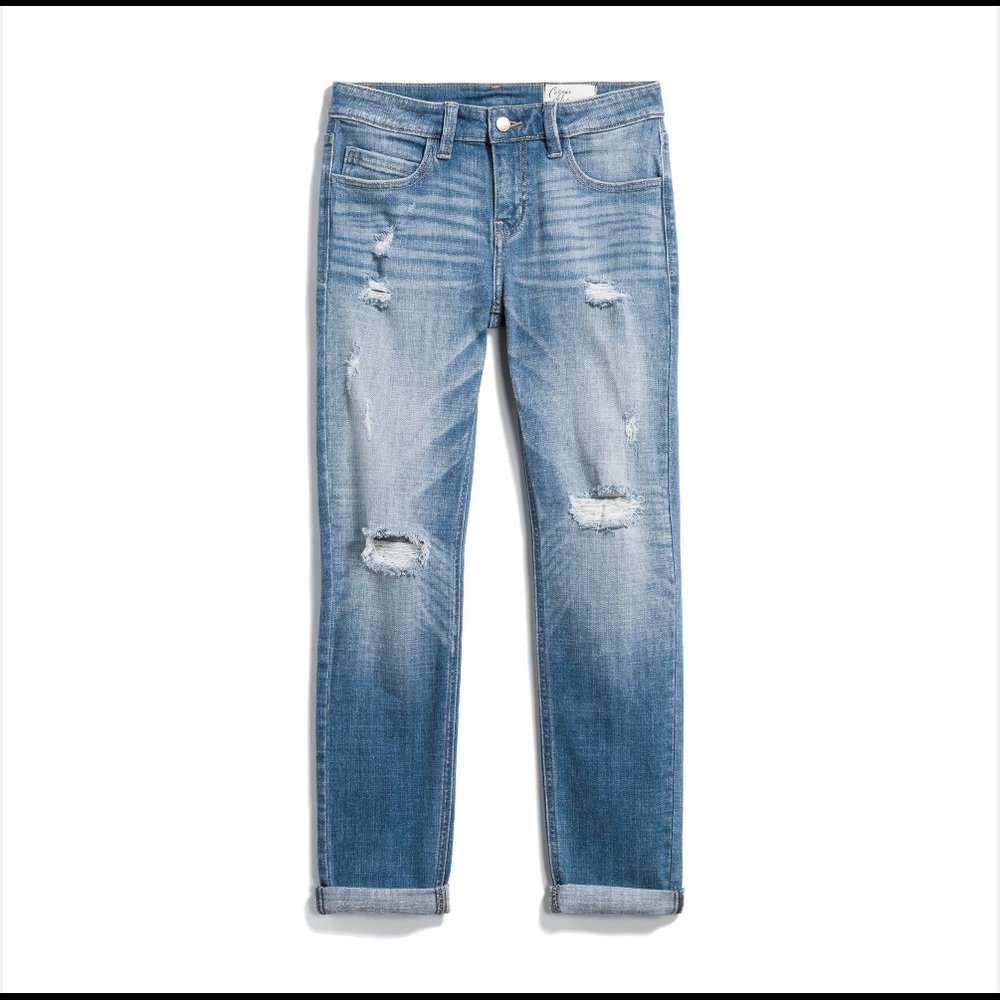 Cosmic Blue Love Adrianne Boyfriend Distressed Jeans StitchFix Exclusive